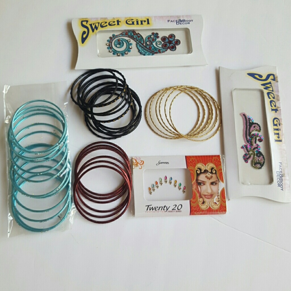 Indian Jewellary ,  bangles, body art stickers